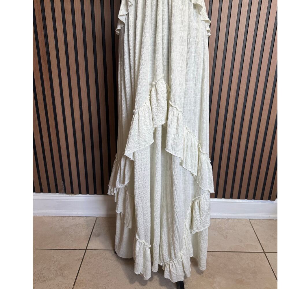 Free People Beach Santa Luz Ruffle Tiered Maxi Dress Snowing Size XL - Picture 5 of 11